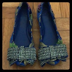 Tory Burch Viola Embellished Bow Ballet Flat